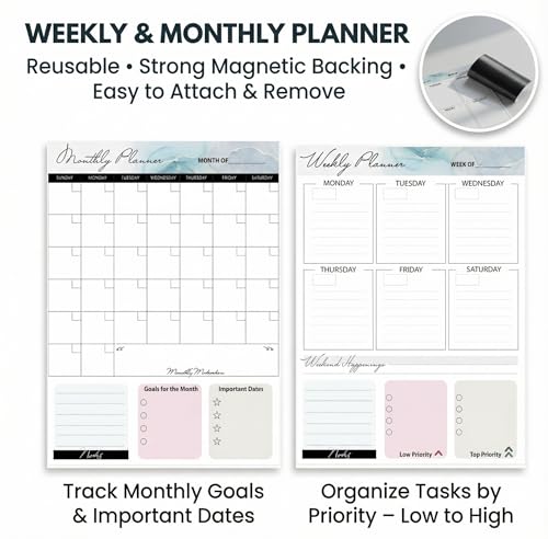 Magnetic Dry Erase Board 12x16 with Handle - style: Gold Handle + Planner