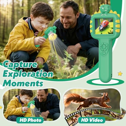 Outdoor Handheld Microscope for Kids: Portable 1000X Autofocus - color: Green