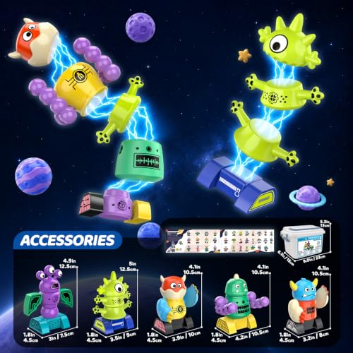 Magnetic Robot Building Toy, STEM Magnet Monster Toys Set for Kids Age 3-5 - color: Monster