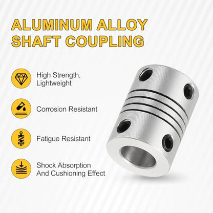 uxcell 4Pcs Flexible Couplings 3.17mm to 8mm Aluminum Alloy Joint Connector - size: 3.17mm to 8mm, style: D15 x L20mm