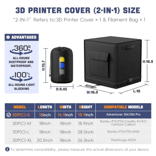 3D Printer Cover for Flashforge Adventurer 5M/5M Pro 3D Printer. - color: for Adventurer 5M/5M Pro