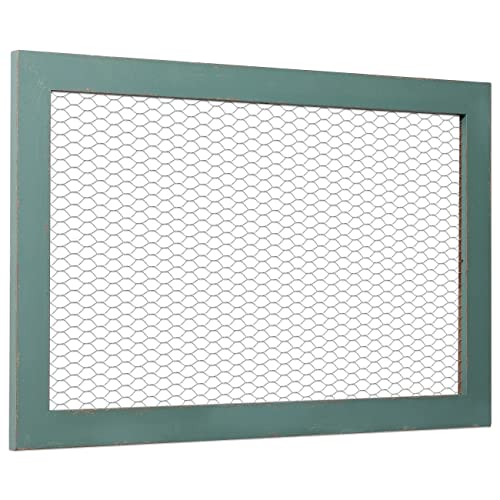 18 × 29" Chicken Wire Frame Large Bulletin Board, Hanging Jewelry Organize - color: Green