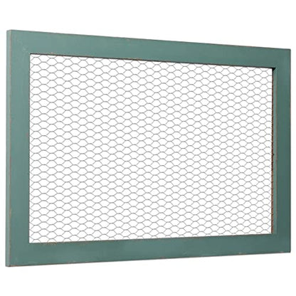 18 × 29" Chicken Wire Frame Large Bulletin Board, Hanging Jewelry Organize - color: Green