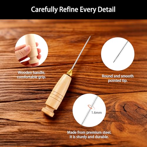 3D Printer Nozzle Maintenance Kit,3D Printer Nozzle Cleaning Kit Includes Handle Cleaning Needle,Diameter 1.6mm,10 Stainless Steel Nozzles Cleaning Needles with Storage Box,Copper Wire Brush & Wrench