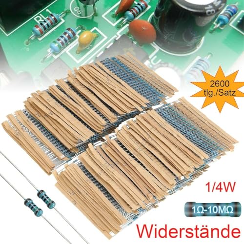 2600Pcs 130 Values Resistor Kit 1/4W 1% Metal Carbon Film Resistors