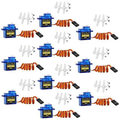 10Pcs SG90 9g Micro Servos Motor Kit for Arduino Projects,RC Car Robot Helicopter Airplane Controls Boat, Mini Servo Applications - color: 10 Pcs
