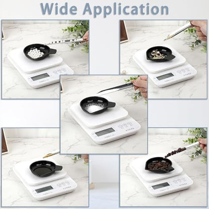 JUXYES 10PCS Digital Scale Pan Tray Plastic Weighing Powder Pan with Scoop