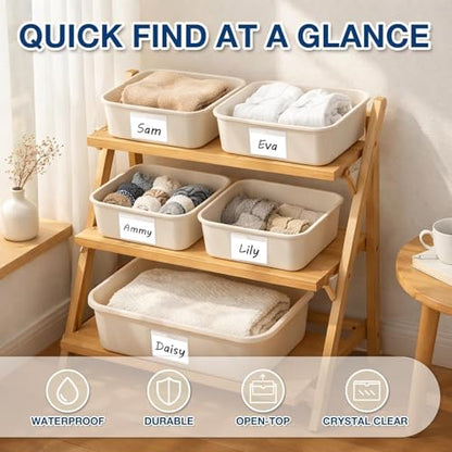 H4D 24 Pack labels for Storage Bins, 4" x 6" Plastic Clear Adhesive Pockets - size: 4" x 6", style: 24 Pack