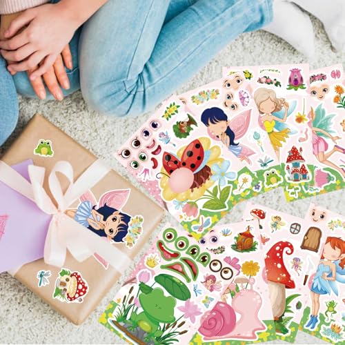 24 PCS Fairy Stickers for Kids, Make a Face Sticker, Make Your Own Stickers - style: Fairy