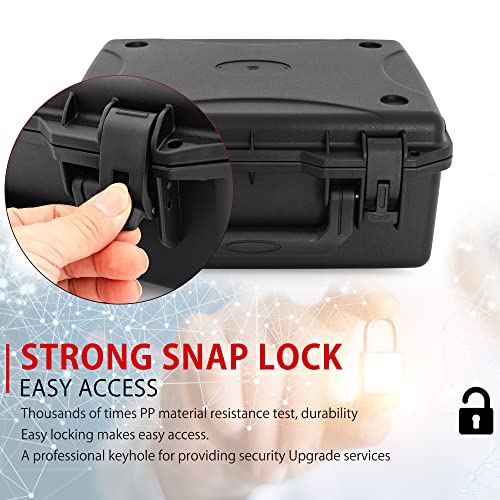 TORIBIO Hard Carrying Case with Foam, Shockproof Storage Box 12"x9.3"x4" - size: 12" x 9.3" x 4"