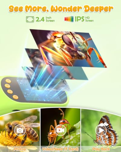 Bug Catcher for Kids,Kids Microscope,3-in-1 Insect Catching Kit for Kid - color: Ligth green