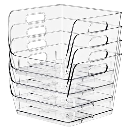 Sorbus Clear Pantry Organizer with Stackable Storage Bins, Open Front - size: Medium Square, style: 2 Pack
