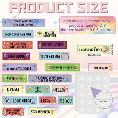 Hotop 42 Pcs Growth Mindset Inspirational Posters Banners Motivational Posters for Classroom Bulletin Board Decor Home Sweet Classroom Motivational Gallery Teacher Door Signs (Cute Style), White - style: Cute Style