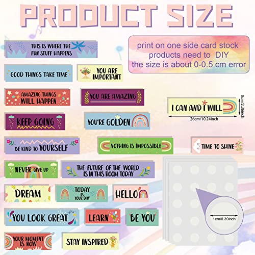 Hotop 42 Pcs Growth Mindset Inspirational Posters Banners Motivational Posters for Classroom Bulletin Board Decor Home Sweet Classroom Motivational Gallery Teacher Door Signs (Cute Style), White - style: Cute Style