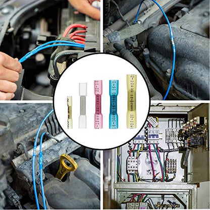 Heat Shrink Crimp Butt Connectors, 12-10 AWG, Yellow, 100PCS - size: Yellow 100PCS