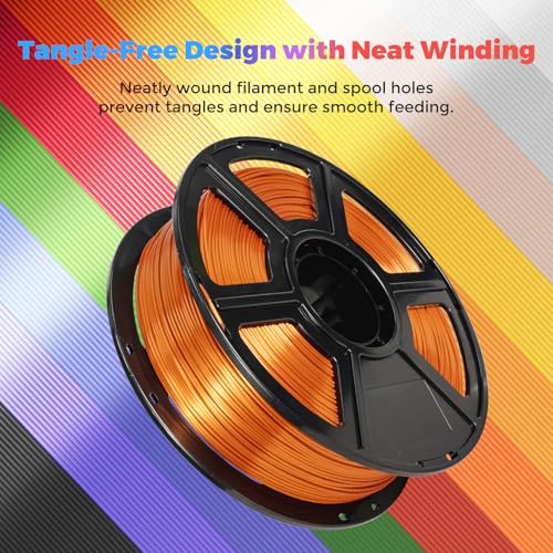 Flashforge 3D Printer Filament Silk PLA 1.75mm 1kg Spool-Dimensional Accuracy +/- 0.02mm (Copper) - color: Copper