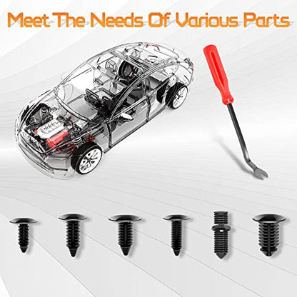 OTUAYAUTO 147PCS Universal Nylon Bumper Shield Retainer - size: Universal (147 pieces)