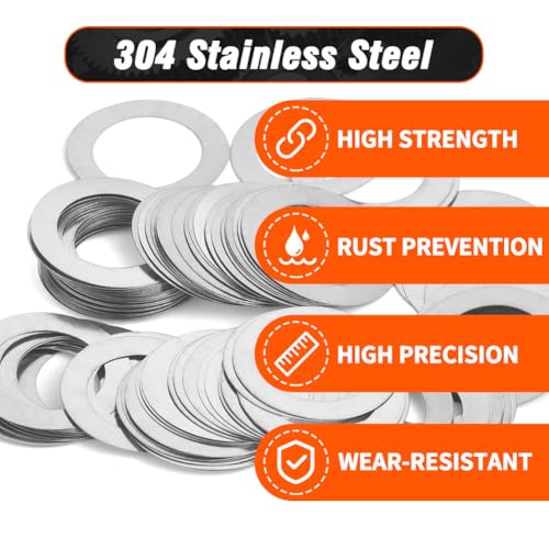 Shim Washer 5 x 7 Precision Spacers Kit 80 Pcs 0.1/0.2/0.3/0.5mm Thick - size: 5 x 7 x 0.1/0.2/0.3/0.5mm