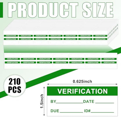 210 Pcs Verification Labels, 1.5" x 0.625", Clear Flap - style: Clear Flap
