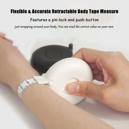 Tape Measure Body Measuring Tape 80inch/205cm Lock Pin Retract Tape Measure for Tailor Fitness Clothes Sewing Handcrafts Weight Loss Body Measurement - color: White Black White 80 inch 3 pack