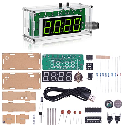 MiOYOOW 4-Digit DIY Digital Clock Kit, Soldering Practice Kit for Students - color: 4 Digit Multifunctional Clock Kit