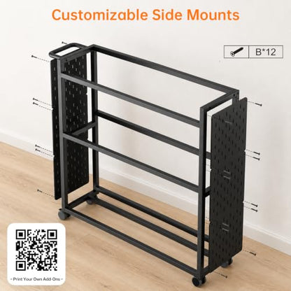 3D Printer Filament Storage Rack with Wheels,Cart Holds 30 Spools Filaments