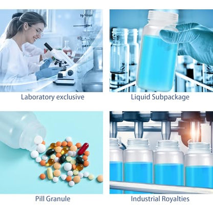 Hoolerry 36 Pcs 16oz 500ml Plastic Sample Bottles Laboratory Grade Polypropylene Wide Mouth Reagent Bottles Clear Liquids Storage Containers with Lids Leak Proof Containers for Lab Classroom - size: 16oz/ 500ml