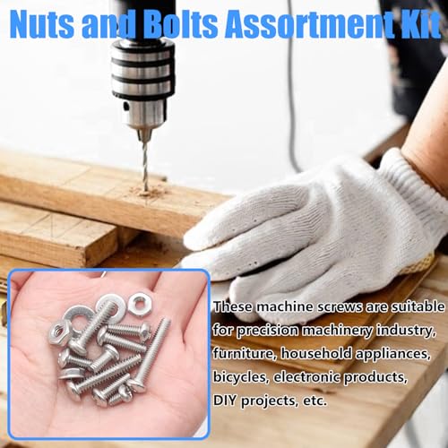 Nuts and Bolts Assortment Kit, 304 Stainless Steel Bolts 8 Sizes #6-32#8-32#10-24 Phillips Pan Head Machine Screws, Assorted Bolts, Nuts and Washers Kit (237PCS) - size: SS #6 #8 #10