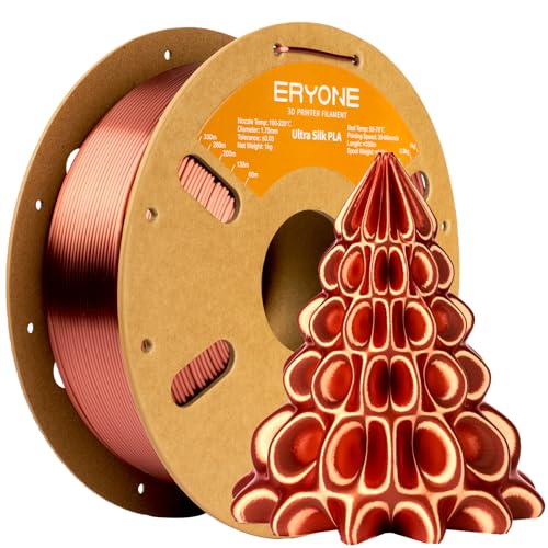 ERYONE Silk Filament PLA+ 1.75mm Upgraded Shiny 3D Printer Filament, Gloss Finish, Fit Most FDM Printer Stable Printing,1kg (2.2LBS)/Spool, Copper - color: Silk Pla+ Copper