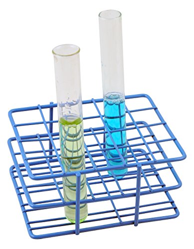EISCO Blue Epoxy Coated Steel Wire Test Tube Rack, 20 Holes, Outer Diameter Permitted of Tubes 18-20mm or Less, 4 X 5 Format - size: 5" x 4" x 2.75"