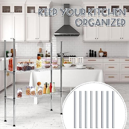 Thyle 4 Pack 36-Inch Wire Shelving Posts with 50 Clip, Chrome Steel, Sliver - color: Sliver, size: 36"