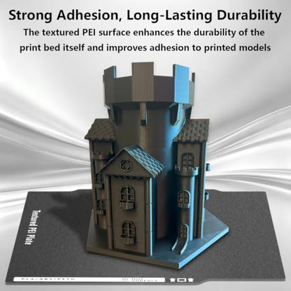 184x184mm Build Plate for Bambu Lab A1 Mini, Double Side Black Textured PEI Sheet Flexible Spring Steel Plate Heated Bed Printing Platform for A1 Mini 3D Printer - size: 184x184mm