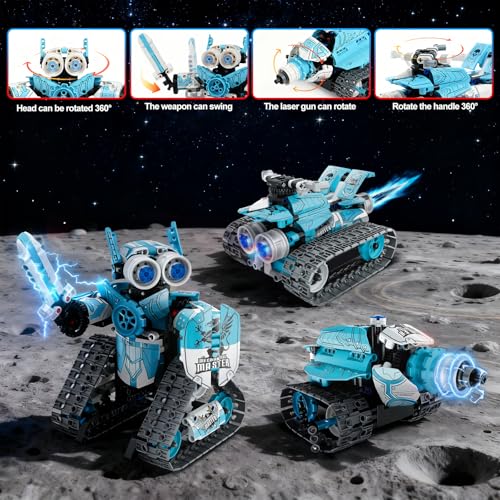 3 in 1 Robot Building Kits for Kids - STEM Birthday Gifts for 6 7 8 9 10 11 12+ Year Old Boys - Educational DIY Science Projects, Robotics Toys with APP & Remote Control
