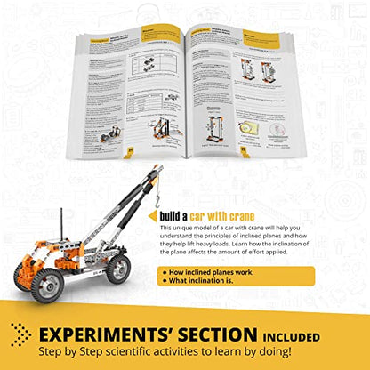 Engino STEM Toys, Mechanics: Wheels, Axles & Inclined Planes, Building Toys for Kids 9+, Fun Educational Set, Gifts for Boys & Girls, Kids Engineering Kit (14 Model Options) - style: Wheels, Axles & Inclined Planes
