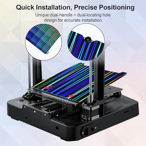 IdeaFormer-3D H1H Smooth Build Plate for Creality K1C/K1/SE/Ender 3 V3 SE/Ender 3 V3 KE/Ender 3 S1/Pro/Ender 5 S1, Flexible Double Sided Light Beam+Phantom H1H Effect Sheet No Magnetic Plate 235x235mm - color: Light Beam+Phantom H1H