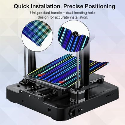 IdeaFormer-3D H1H Smooth Build Plate for Creality K1C/K1/SE/Ender 3 V3 SE/Ender 3 V3 KE/Ender 3 S1/Pro/Ender 5 S1, Flexible Double Sided Light Beam+Phantom H1H Effect Sheet No Magnetic Plate 235x235mm - color: Light Beam+Phantom H1H