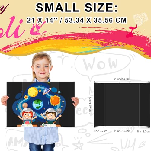 HAUTOCO 3 Pcs Small Black Trifold Poster Board 21 x 14 inches and 3 Pcs Small White Trifold Poster Board 21 x 14 inches
