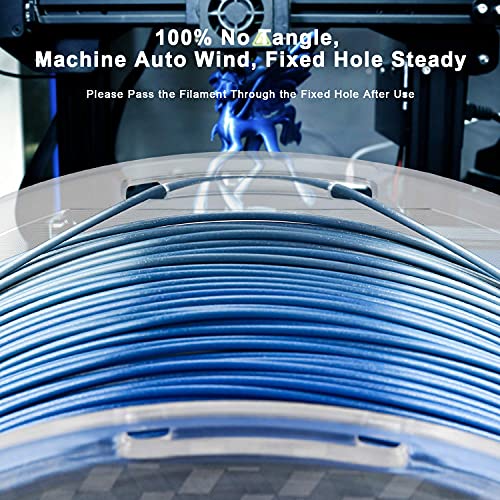 AMOLEN PLA 3D Printer Filament, PLA Filament 1.75mm Silk Shiny Filament Blue Silver Filament, 3D Printing Filament 1KG/2.2lb - color: Silk Gradient Blue Silver