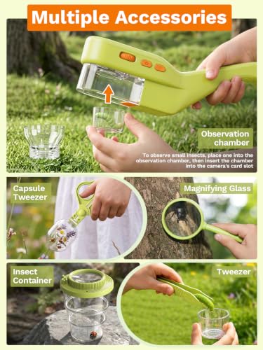 Bug Catcher for Kids with Microscope, Bug Catching Kit-Lemon Green - color: Lemon green