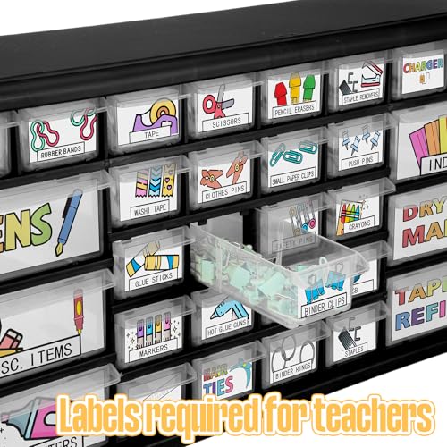 Frienda 84 Pcs 4 Sheet Classroom Toolbox Labels for Teacher,Pastel - style: Pastel