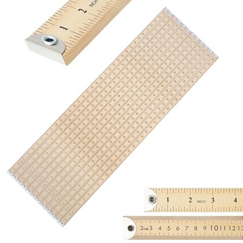 12 Pcs 36 Inches Natural Wood Yard Stick Ruler with Metal Tips and Hang Hole,Clothing Measuring Meter Stick Wooden Yardstick for Home Office