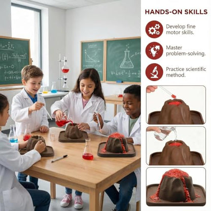 jarbins 10Pcs Volcanic Model School Figure Model Experiment for Volcano Science Kit Volcano Eruption Toy DIY Demonstration Props