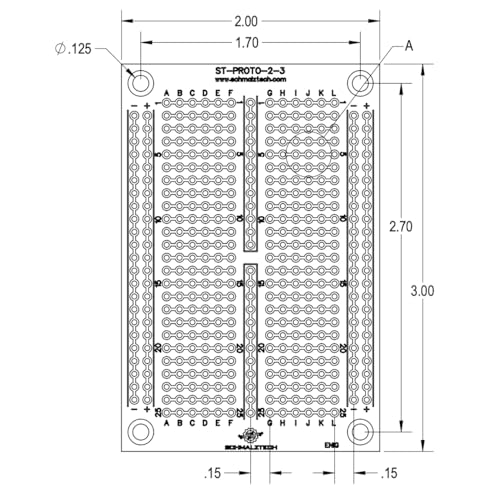 Double Sided ENIG Protoboard, Solderable Breadboard, Electronic Circuit Board for DIY Prototype Circuit, FR4, Plated Through Hole Solder Prototype Board, ST-PROTO-2-3 (2" x 3") - style: 2" x 3"