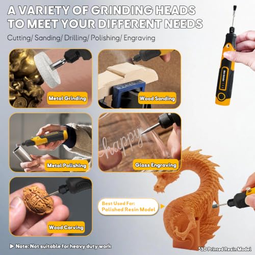 Resin Drill 3D Printed Resin Cured Sanding and Polishing Tool Kit - size: 3.6V