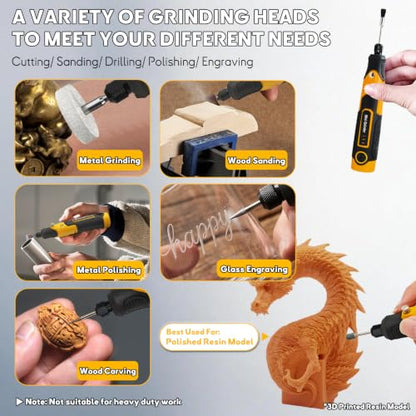Resin Drill 3D Printed Resin Cured Sanding and Polishing Tool Kit - size: 3.6V