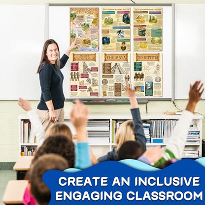 KIDS KING 18 Learning Posters - Ancient Civilization (11"x17") - color: Civilization