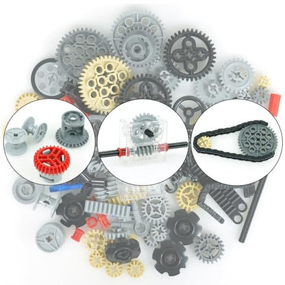 MALEKO Technical Gears Axles Set, 120+PCS MOC Car Building Block Parts - color: 120 Gear Set
