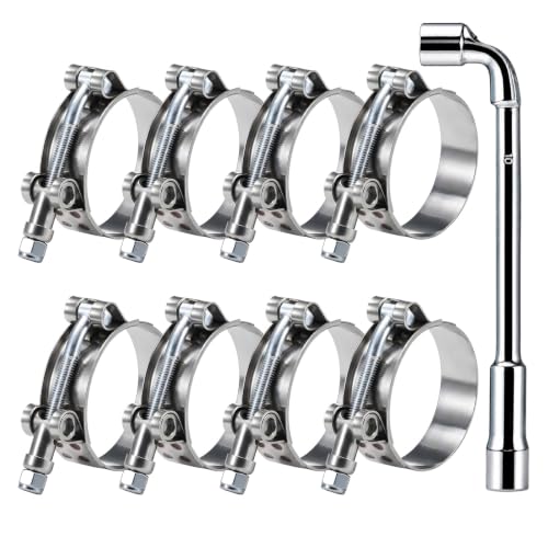 8 Pack 1-3/16 Inch T Bolt Hose Clamps 34-40mm, Heavy Duty Stainless Steel Automotive Pipe Clamps for Small Engine Radiator Water Pipe Air Intake Hose - size: 34-40mm(1-3/16 Inch) 8PCS