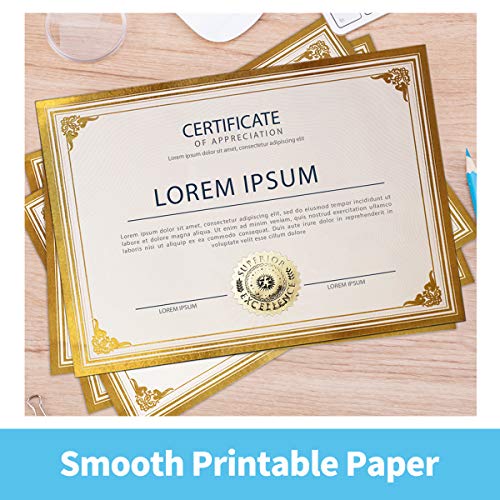 SUNEE 75pcs Certificate Kit, 25pcs Navy Blue Certificate Holders & 25pcs Letter Size Certificate Papers & 25pcs Gold Foil Award Seals for Diploma, Award, Accomplishment - color: Navy Blue