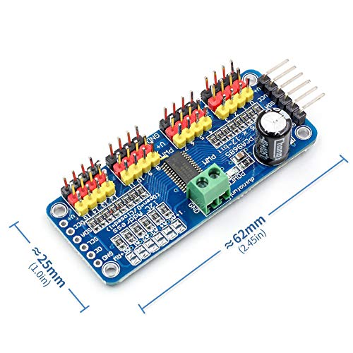 PCA9685 16 CH 12Bit PWM Servo Motor Driver Board Controller IIC Interface for Arduino Raspberry Pi Zero/Zero W/Zero WH/2B/3B/3B+ and Robot (2pcs) - size: 2PCS